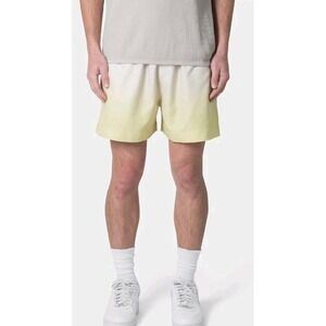 MNML Mens Size S Summer Shorts Ombre Yellow Elastic Drawstring Waist‎ Beach